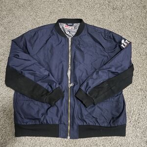 HTX Super Bowl LI Bomber Jacket Men’s XL Navy Houston 51 NFL